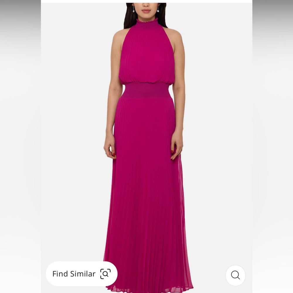 XSCAPE Macys Womens Pleated Maxi Evening Dress